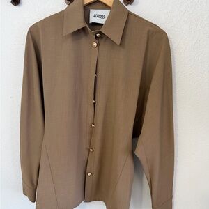 Women's Tan Dress Shirt Angelo Bianco
